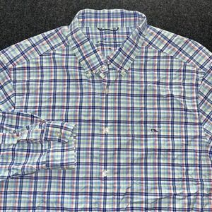 Vineyard Vines On The Go Performance Shirt Men's XL Long Sleeve Plaid Green